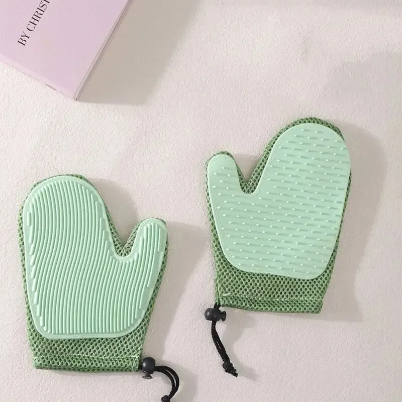 1 unidad, guantes removedores de pelo de mascotas de doble cara, guantes de aseo para mascotas, guantes de cepillos de deshedding suaves, para manopla de deshedding de perros y gatos, - imagen 5