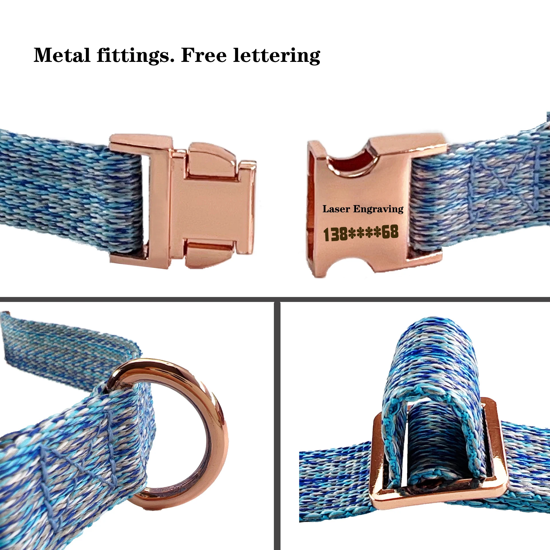 Collar de nailon personalizado para perro, placa de identificación grabada, adecuado para perros pequeños y medianos como Chihuahua o Labrador - imagen 4