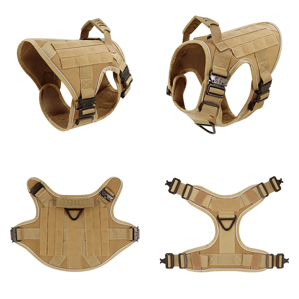 Arnés para perros, chaleco, Collar, conjunto de correa, arnés reflectante para mascotas, sin extracción, ajustable para perros pequeños, medianos y grandes, accesorios de entrenamiento - imagen 5