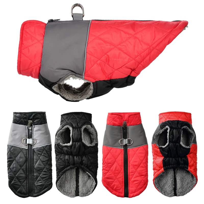 Ropa cálida para perros pequeños y medianos, gatos, elasticidad de invierno, resistente al viento con anillo en D, chaqueta polar para cachorros, disfraz para mascotas Schnauzer - imagen 3