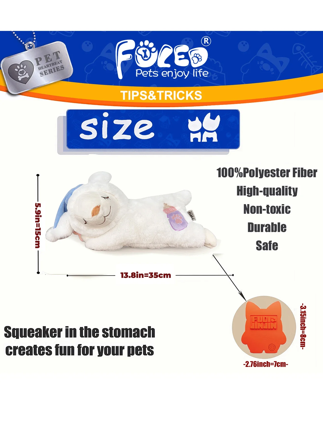 Juguetes de latido del corazón para cachorros de oveja de Navidad, juguetes de latido del corazón de perro para aliviar el sueño, juguetes de gatito para cachorros con latidos del corazón, Animal de peluche - imagen 2