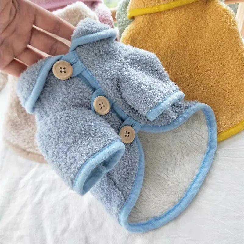 Ropa de invierno de lana para perros, ropa de manga larga de felpa, abrigo cálido, chaqueta para perros pequeños, Chihuahua, Yorkie, disfraces para cachorros, trajes XXL - imagen 2