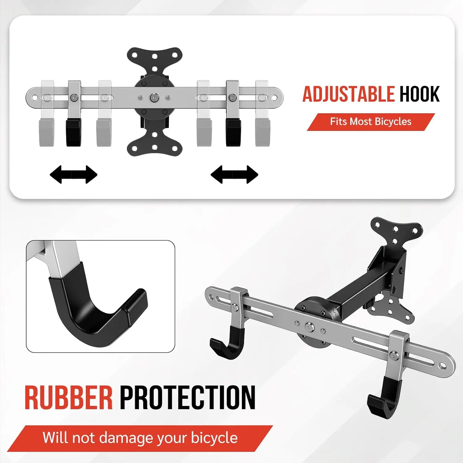 Soporte de pared para bicicleta resistente para garaje con giro 360 - imagen 2