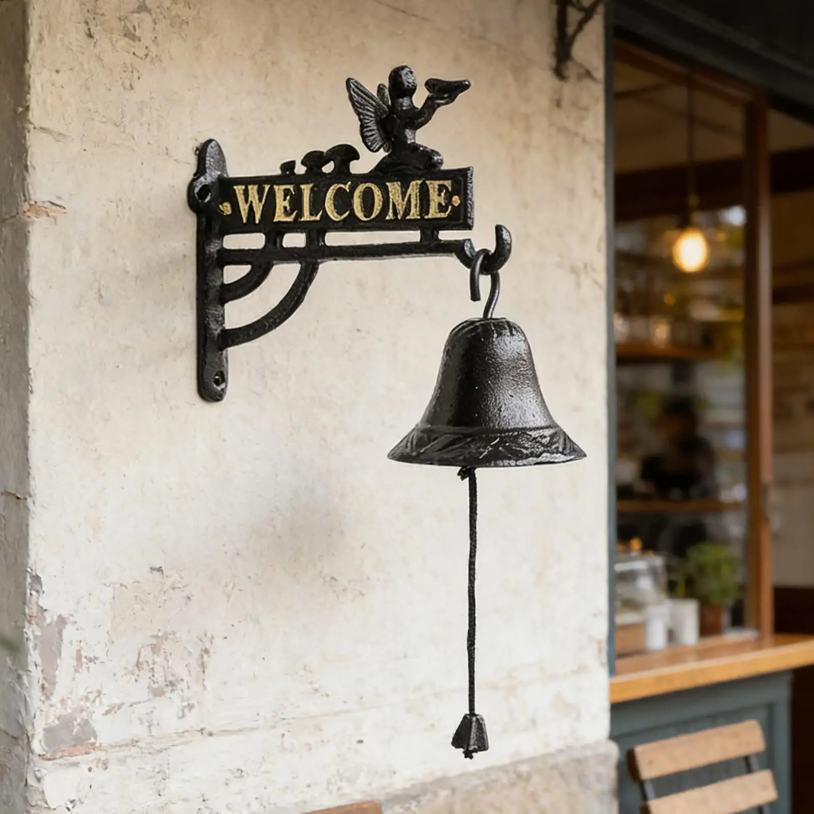 Campana metálica manual exterior: timbre decorativo para pared - imagen 5