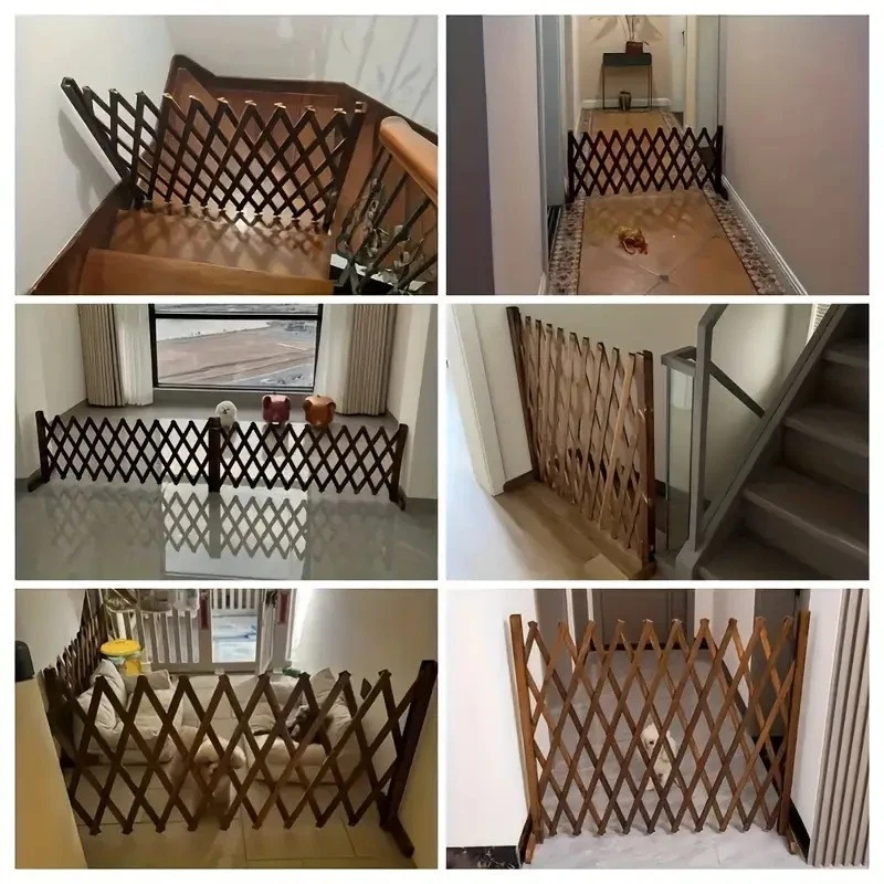 Barrera retráctil de madera para escaleras seguras - perros y gatos - imagen 5