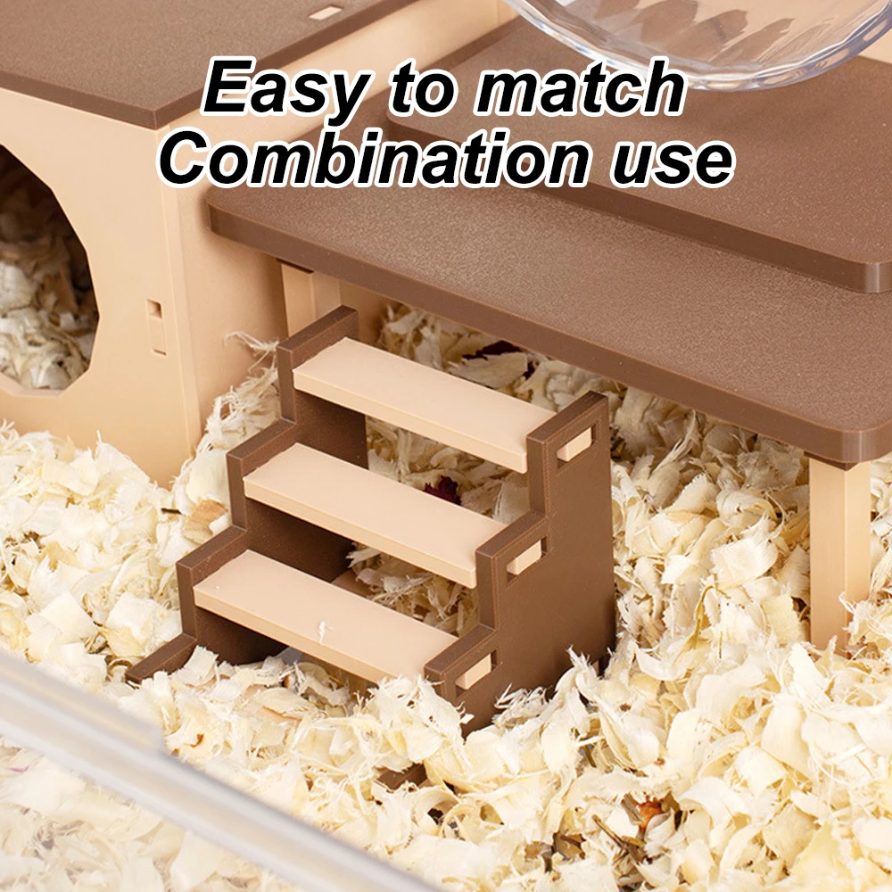 Escalera de escalada de plástico para hámster, plataforma de baño oculta de varios niveles para mascotas pequeñas, gerbos, jaula de escalera para hámster, 1 ud. - imagen 4