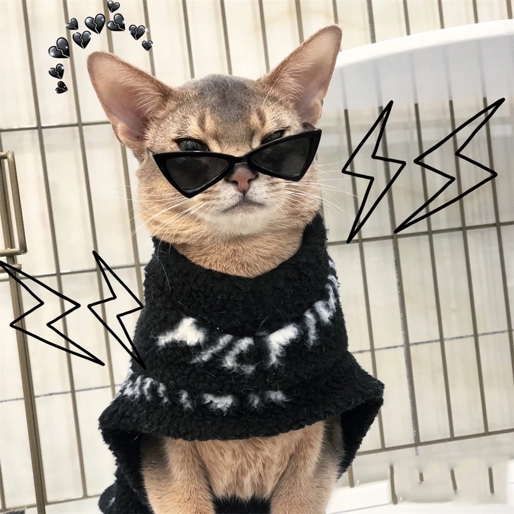 Sphynx gafas de sol cuadradas triangulares para gatos, bonitas decoraciones para mascotas, accesorios para Gotas y Garfield - imagen 5