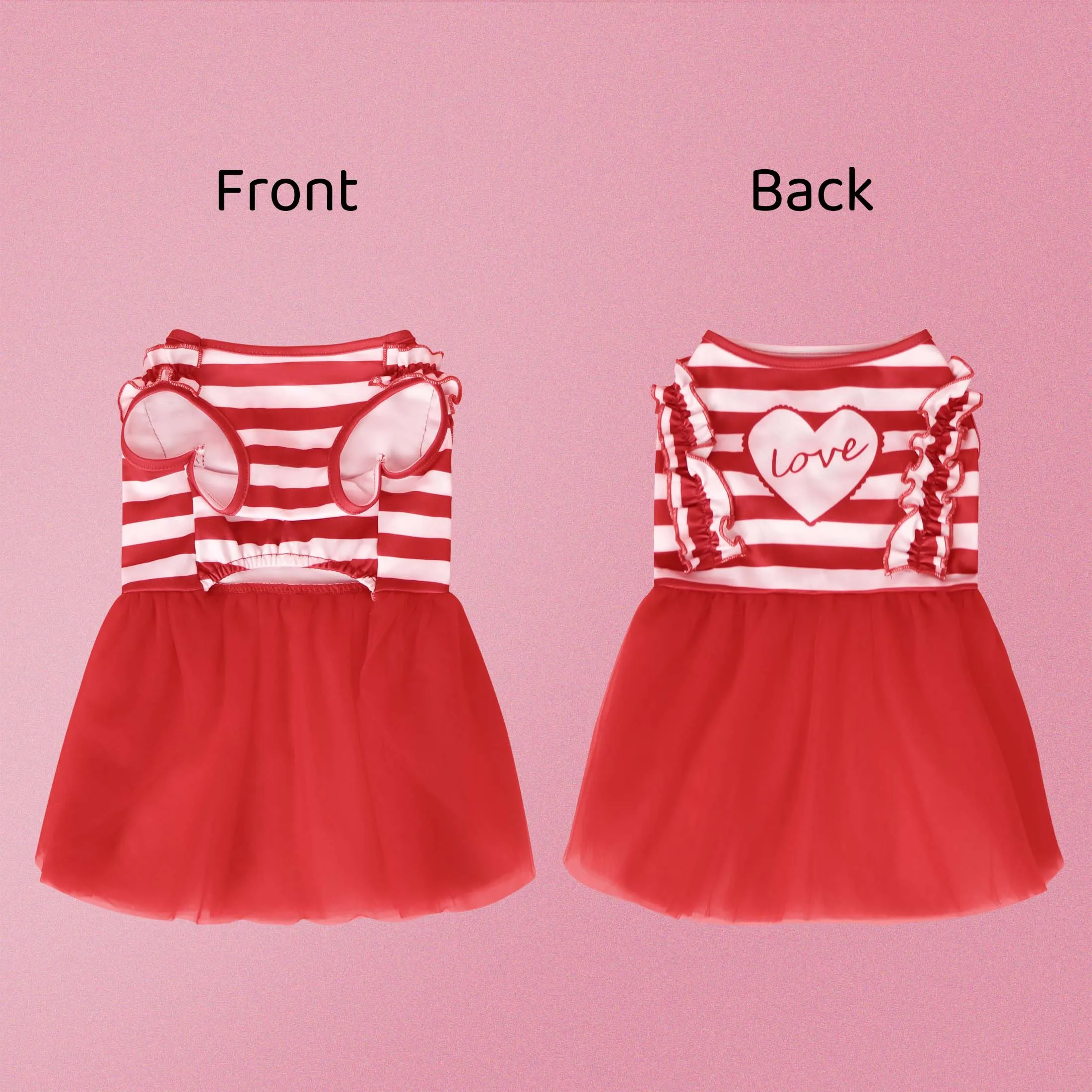 Vestido tutú para perros y gatos pequeños – Diseño San Valentín