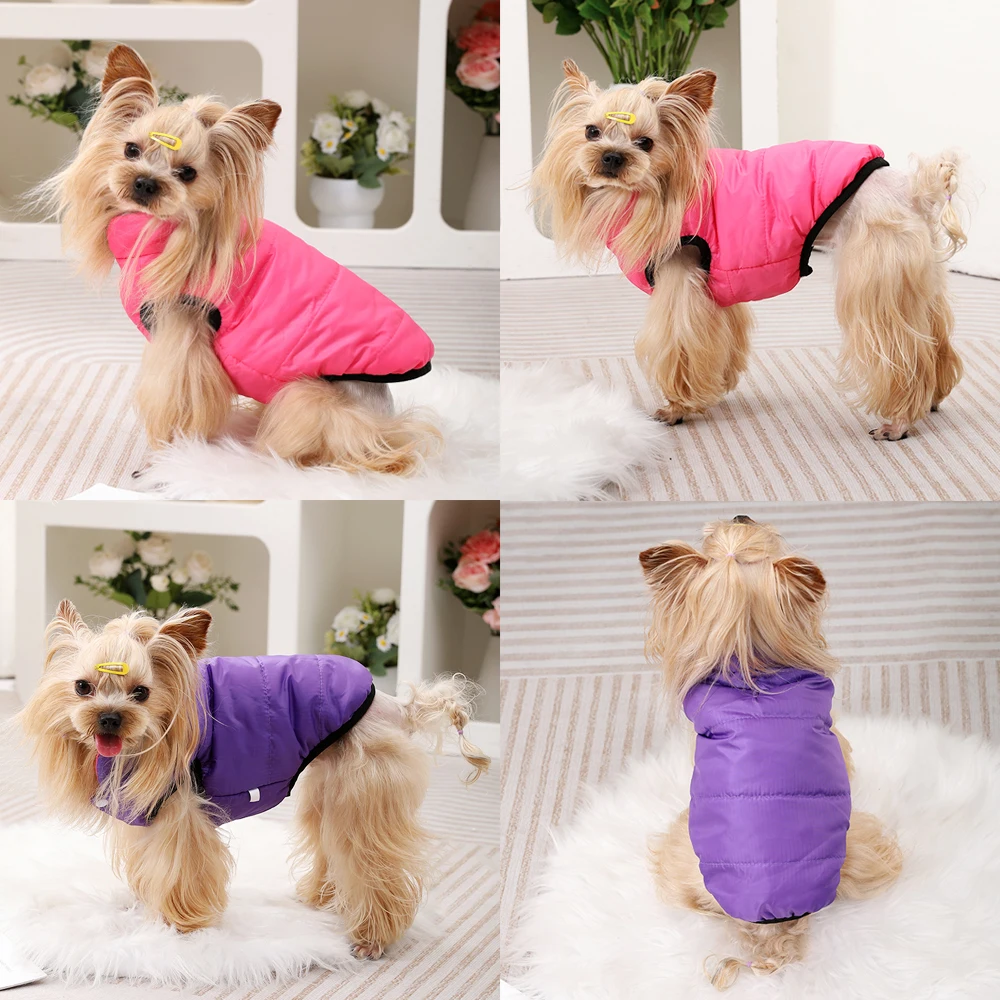 Abrigo para perro, ropa Reversible para mascotas, para perros pequeños y medianos, gato, Otoño Invierno, chaqueta para cachorro a prueba de viento, disfraz, trajes para Chihuahua y Pug - imagen 5