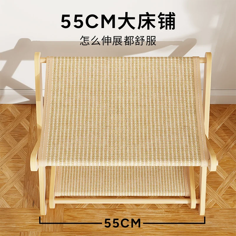 Soporte de madera auténtica para rascar gatos, hamaca Universal para gatos de cuatro estaciones, nido para mascotas de madera maciza, suministros para cama para mascotas - imagen 3