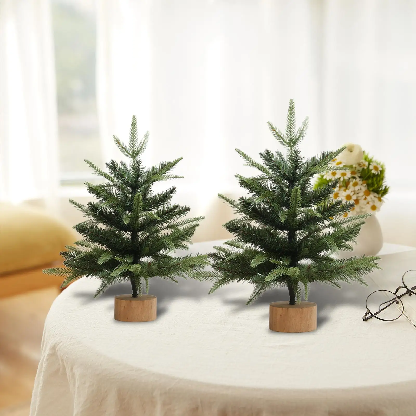 Decoración de árbol de Navidad de escritorio, árbol de Navidad simulado para escritorio, Artificial para chimenea festiva, suministros para fiestas, oficina y dormitorio - imagen 4