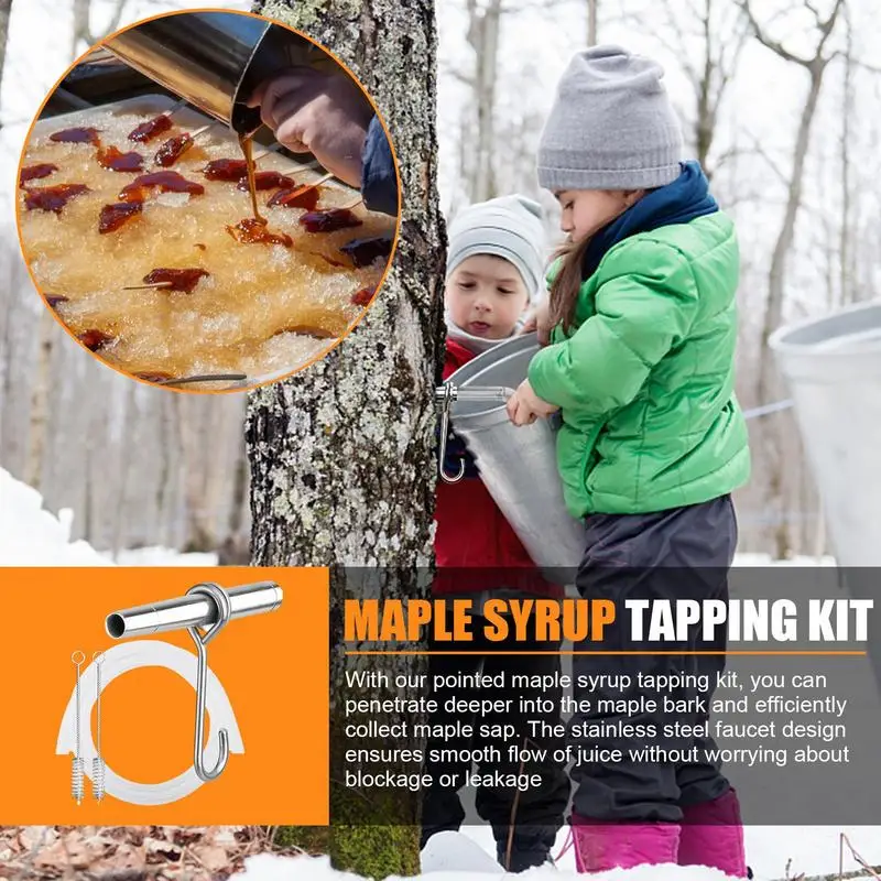 Grifos de jarabe de arce Grifos de árbol de acero inoxidable reutilizables Suministros de jarabe de arce seguros y ahorradores de energía Grifos de jarabe de arce para granja familiar - imagen 4