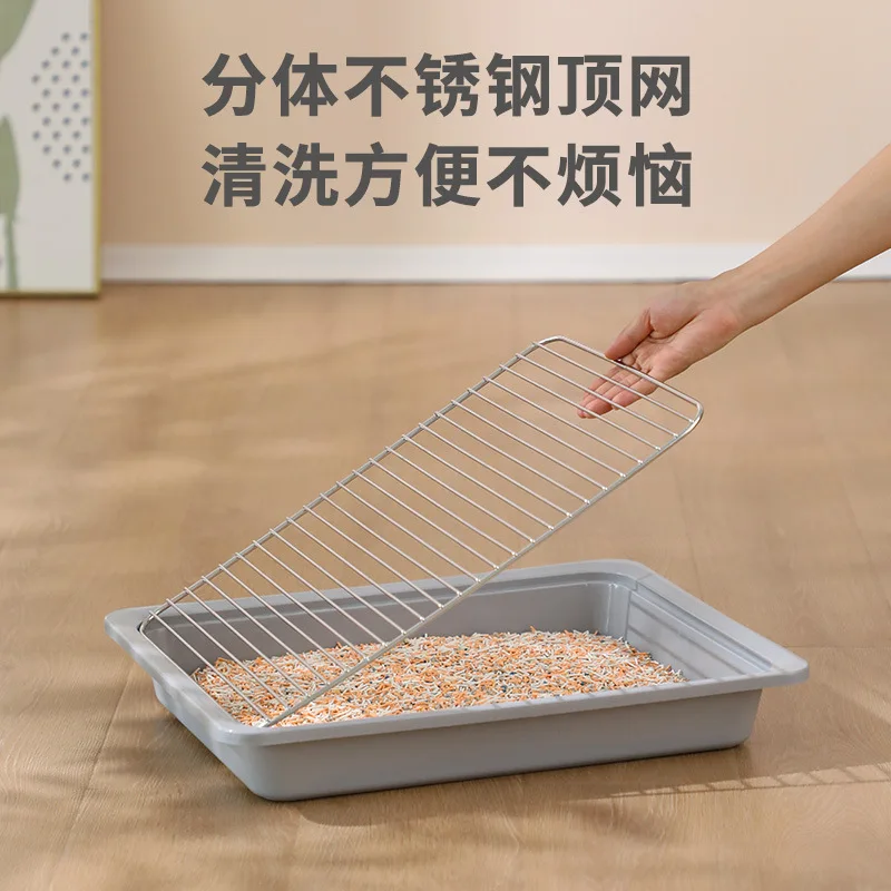 Inodoro para perros antisalpicaduras de orina, valla alta, rejilla de acero inoxidable, merda antipaso, inodoro para perros medianos y pequeños, lavabo para arena para mascotas - imagen 4