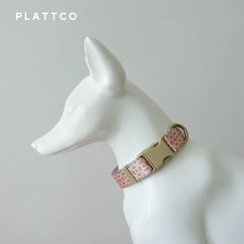 PLATTCO-Correa de poliéster estampada para mascotas, Collar para perros, bronceado, esmalte, PDC370, venta al por mayor - imagen 3