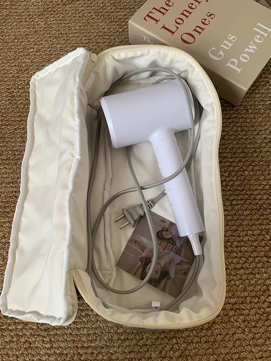 Bolsa de almacenamiento para secador de pelo de gran capacidad, bolsa de cosméticos portátil, estuche de maquillaje para mujer, bolsa de aseo, organizador de viaje - imagen 4