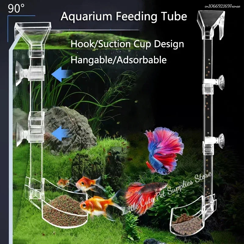 Tubo de alimentación de acuario acrílico, alimentador de precisión de camarones de cristal para pecera, bandeja de alimentación, anillo de alimentación, alimentadores de acuario