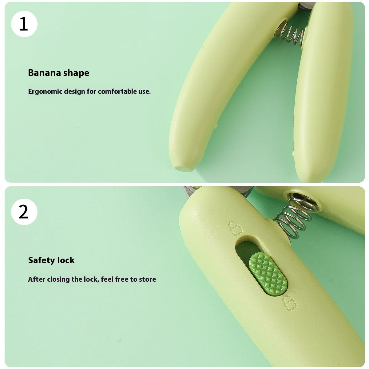 Cortauñas para mascotas con forma de plátano, recortador de uñas seguro para gatos, perros, conejos, mascotas pequeñas, previene el sangrado, herramienta de aseo profesional - imagen 4