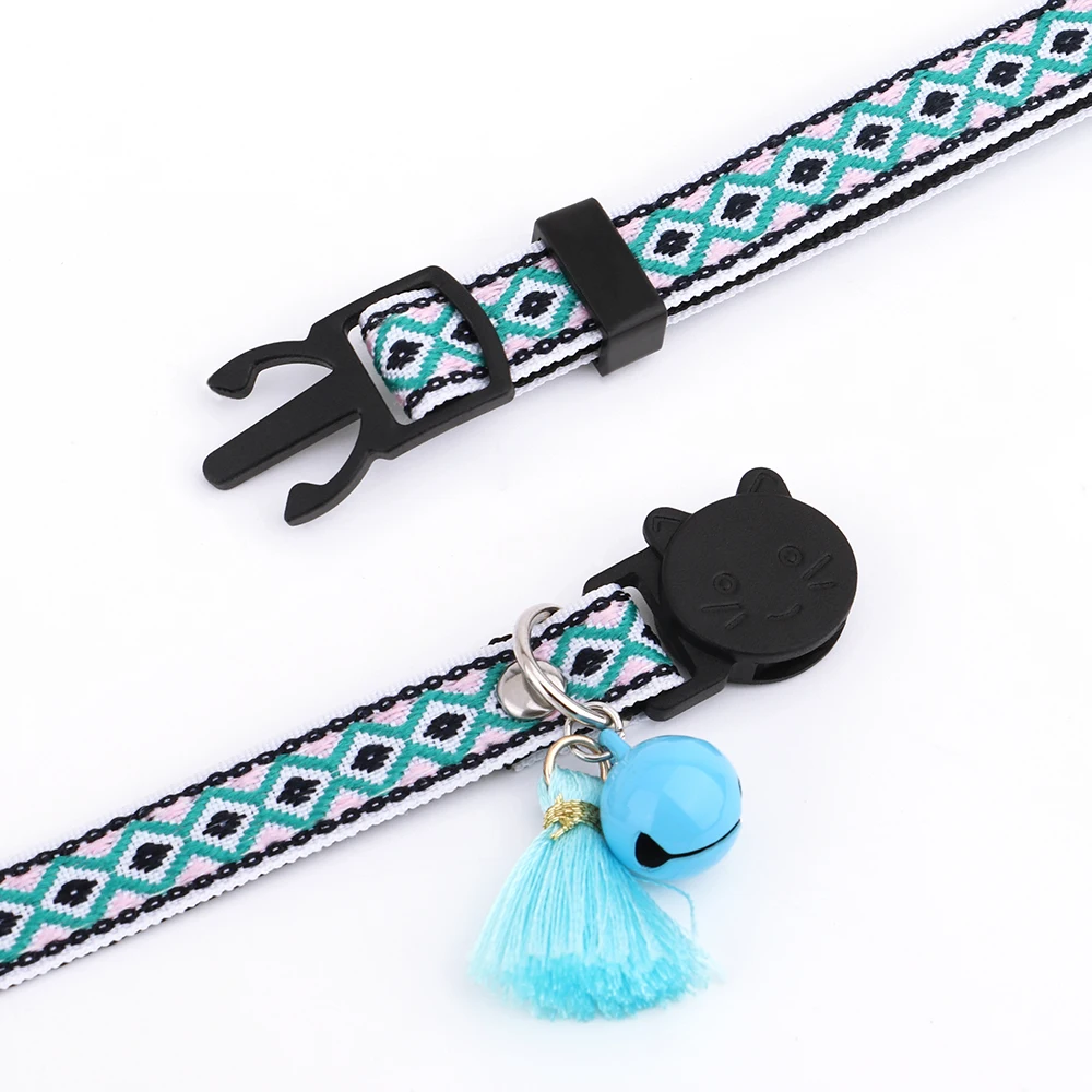 Collar de nailon personalizado para gatos, collares de seguridad separables para perros pequeños y gatos, Collar personalizado con etiqueta de identificación para mascotas con campana, regalo para gatos y perros - imagen 4