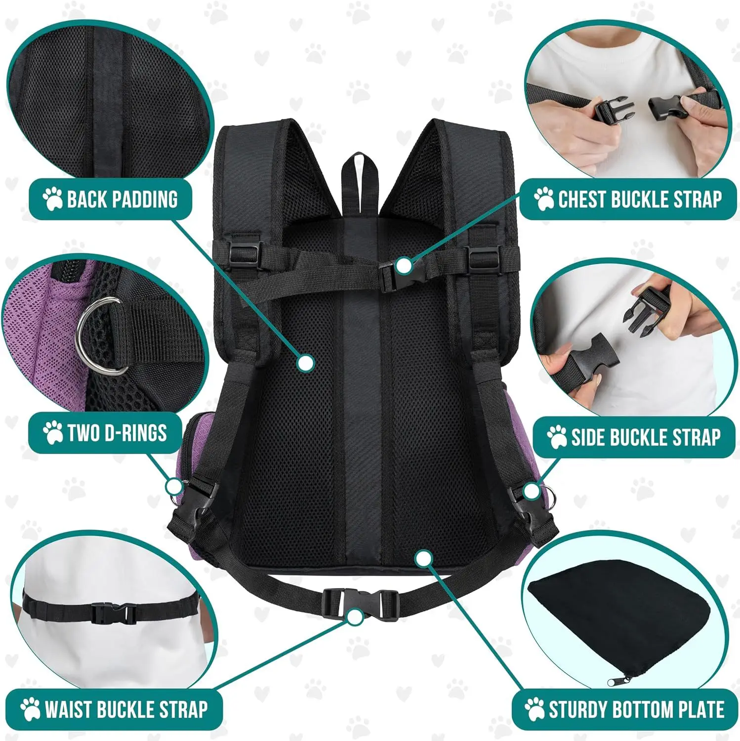 Exposed Pet Chest Bag Double Shoulder Pet Bag Portable Breathable Cat Chest Backpack Cat Bag Supplies - imagen 5