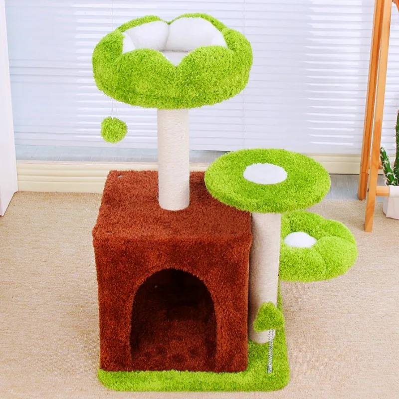 Árbol rascador para gatos con casa y postes de escalada - imagen 5