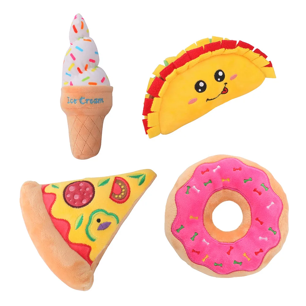 Juguete de peluche para perro, venta al por mayor, helado de peluche, juguetes para mascotas con sonido chirriante - imagen 5