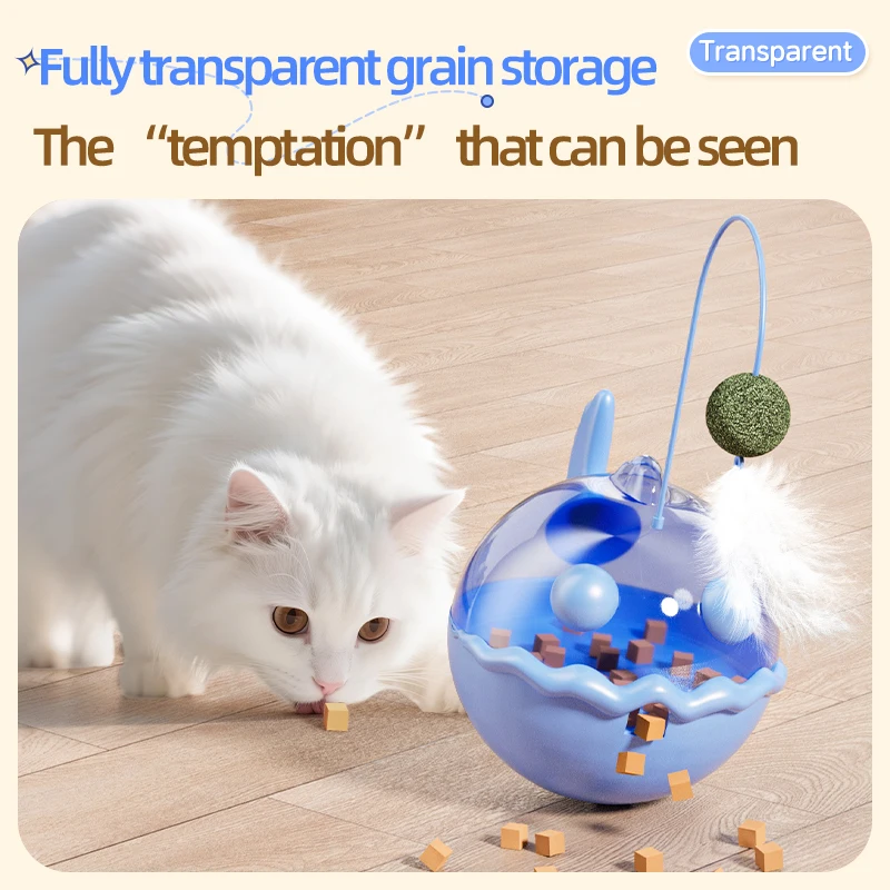 HOOPET Juguete para gatos con bola oscilante y dispensador de golosinas, diversión interactiva para juegos autónomos para gatitos y gatos adultos, juguete de estimulación mental - imagen 3