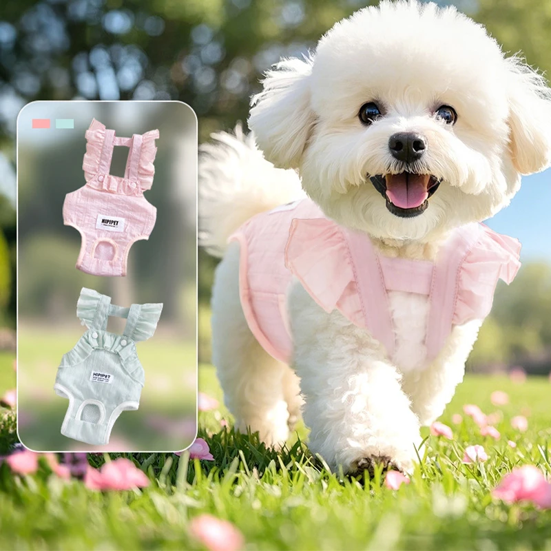 Pantalones cortos rosas para perros y mujeres, tirantes, pantalones fisiológicos para perros, pañales para perros a la moda, ropa interior para mascotas, calzoncillos para perros pequeños y medianos - imagen 2