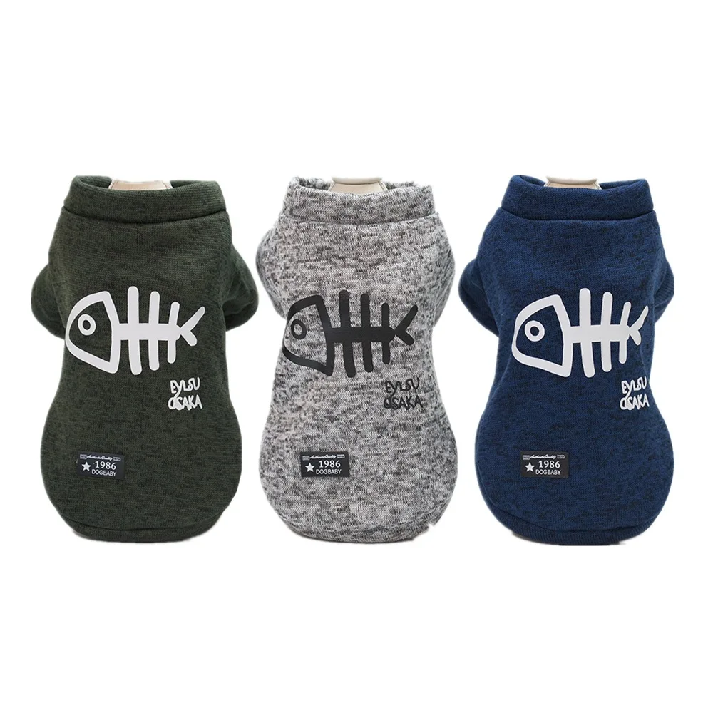 Camisa para perros y gatos con estampado espina de pescado - imagen 4