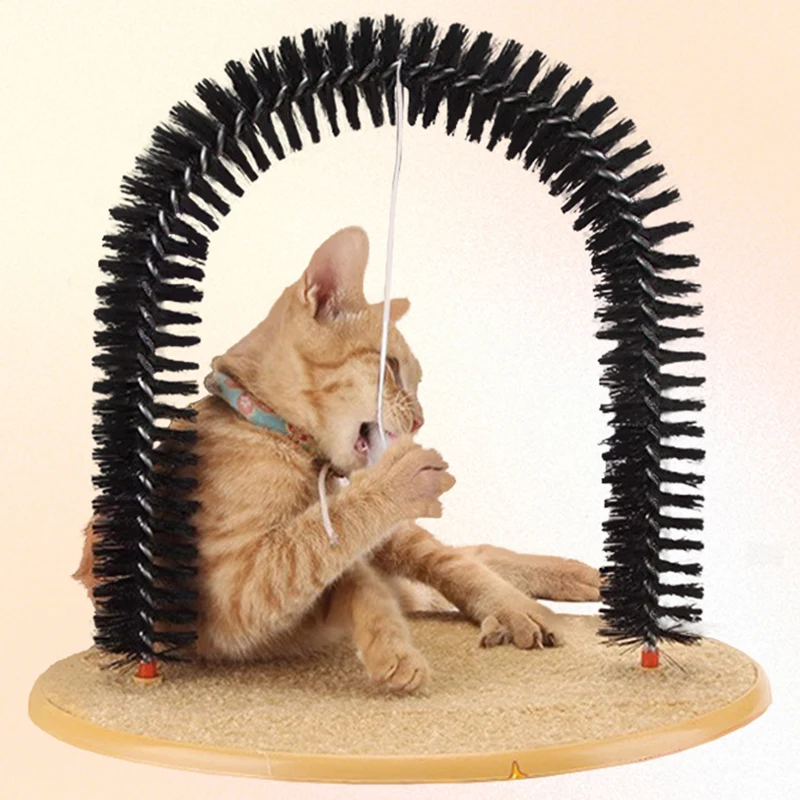 Juguetes para gatos, cepillo para el pelo con arco, masajeador para gatos con ratón de peluche, tablero para rascar gatos, cepillo para el pelo para mascotas, juguetes interactivos para mascotas - imagen 3