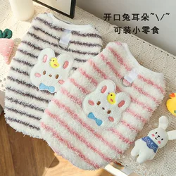 Chaleco invierno rayas felpa para gatos y perros pequeños