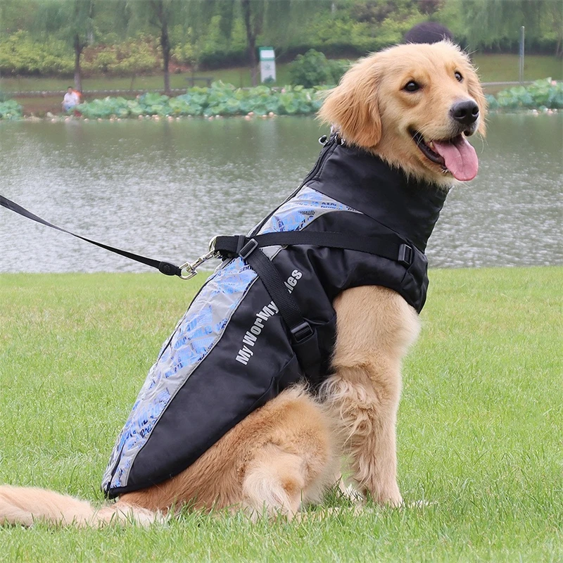 Chaqueta de intercambio Oxford para perros grandes, mono reflectante ligero a prueba de viento para cachorros, abrigo de plumón Husky ajustable para exteriores