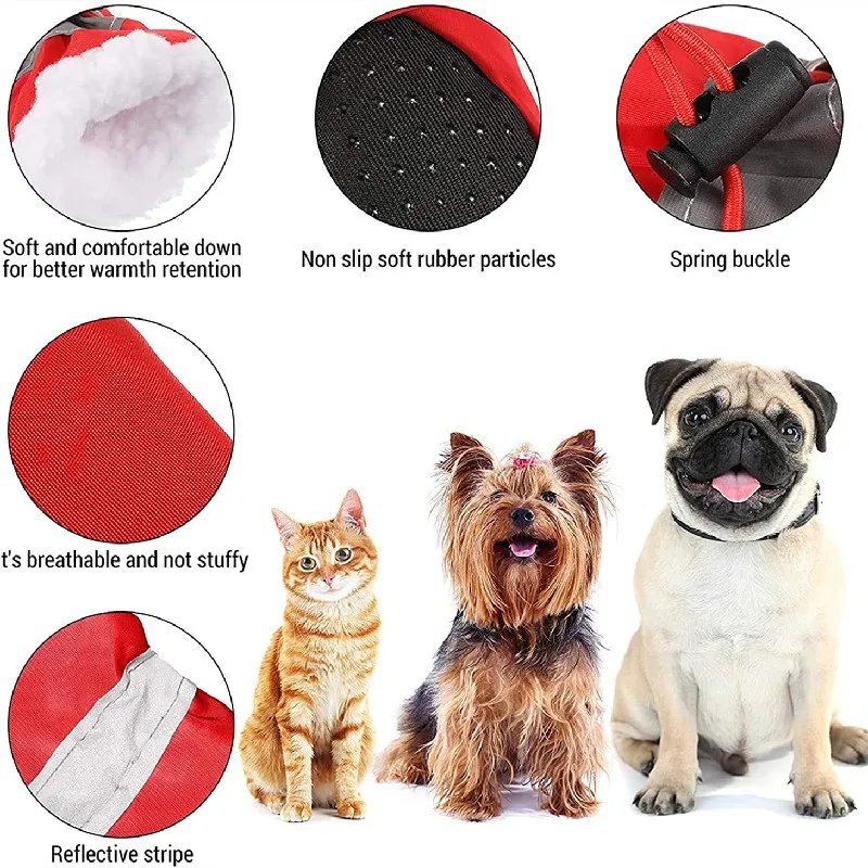 Zapatos de suela blanda para mascotas, zapatos antideslizantes para cachorros, protección para mascotas, impermeables, precaminantes, suministros suaves, cuidado de patas, invierno, Otoño, 4 piezas - imagen 2