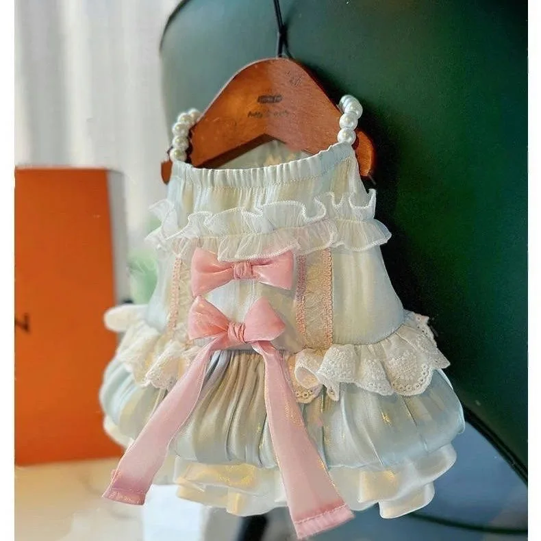 Traje de pareja de otoño para mascotas, vestido camisola de princesa, traje bonito, chaleco, ropa para perros pequeños, ropa para cachorros - imagen 2