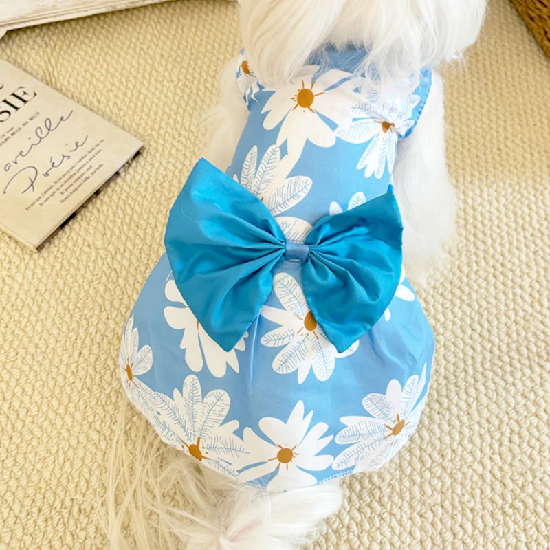 Vestido verano fresa para perros pequeños – falda con lazo - imagen 4