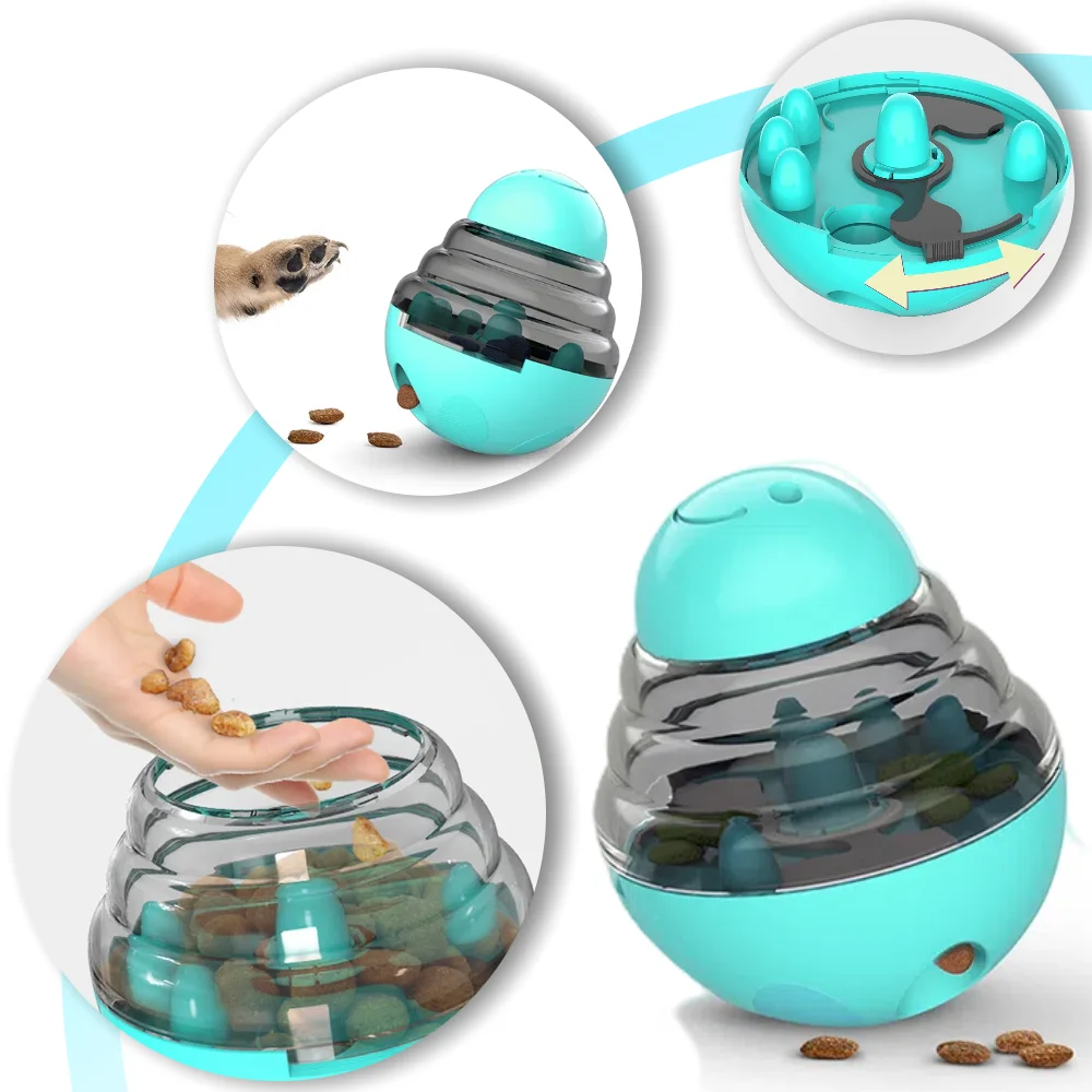 D Go-comedero lento para perros pequeños y grandes, dispensador de comida para gatos, vaso interactivo, juguete para mascotas, suministros de Bulldog Labrador para entrenamiento en interiores