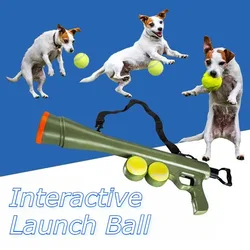 Lanzador de pelotas de tenis para perros al aire libre, juguete interactivo para mascotas, herramienta de juego de buscar, juguetes para perros, correa portátil, entretenimiento físico para perros