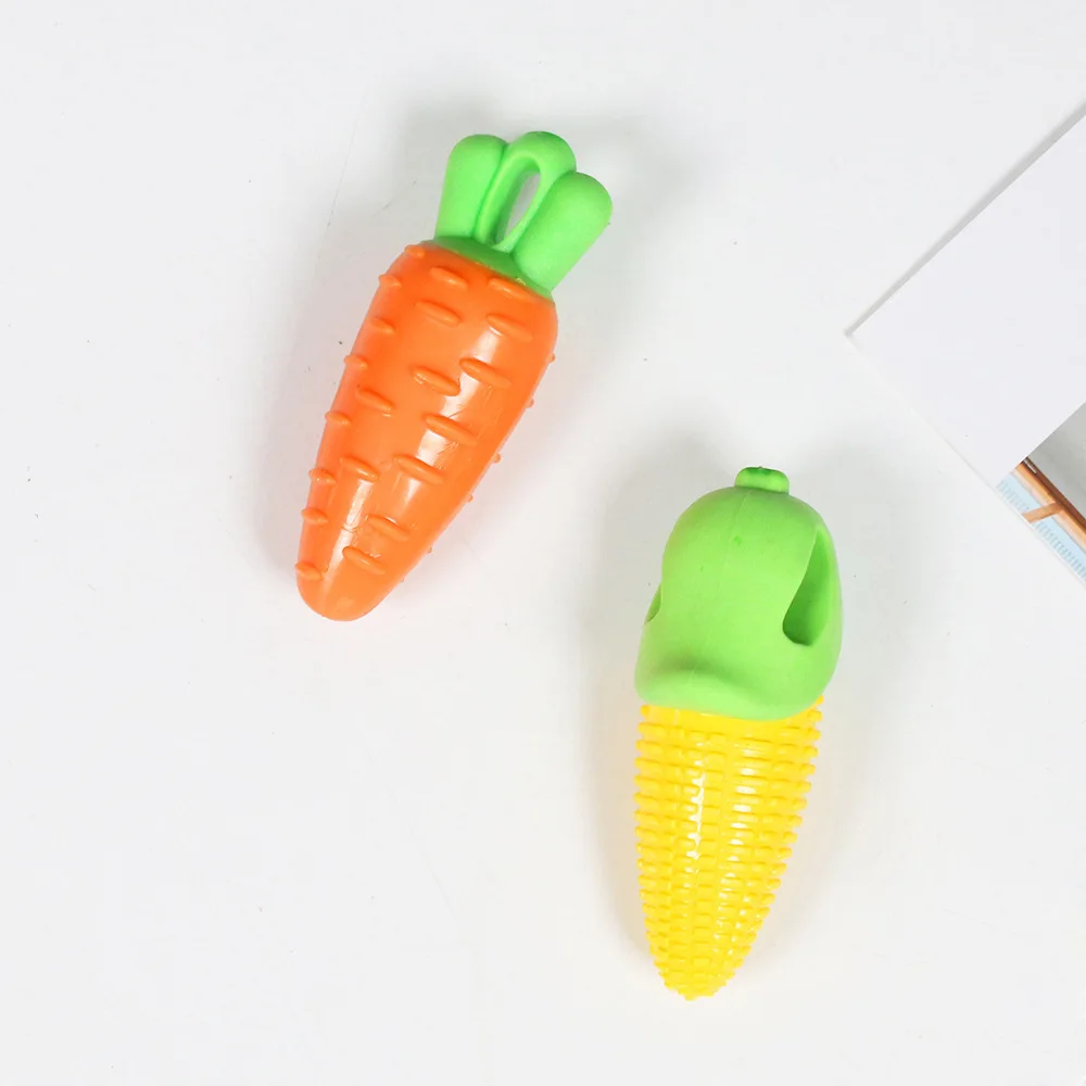 Juguete para masticar para perros chirriantes, simulación de zanahoria, forma de maíz, resistente a mordeduras, limpieza de dientes, entrenamiento interactivo, suministros para mascotas - imagen 2