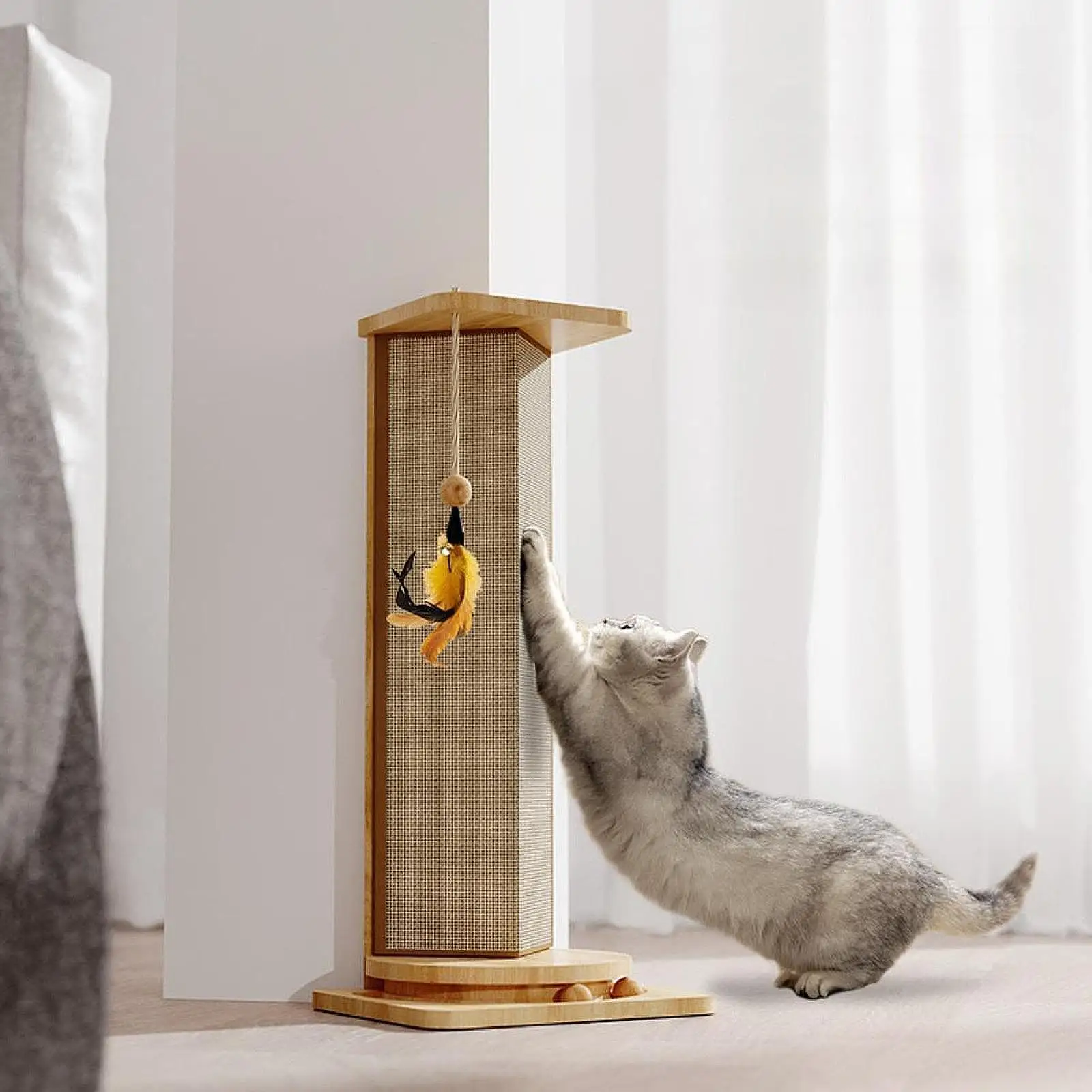 Cat Scratcher Post Sisal Cat Scratching Pad for Indoor Cats,Kitten Scratch Board,Furniture Protector for Indoor Cats Kitty