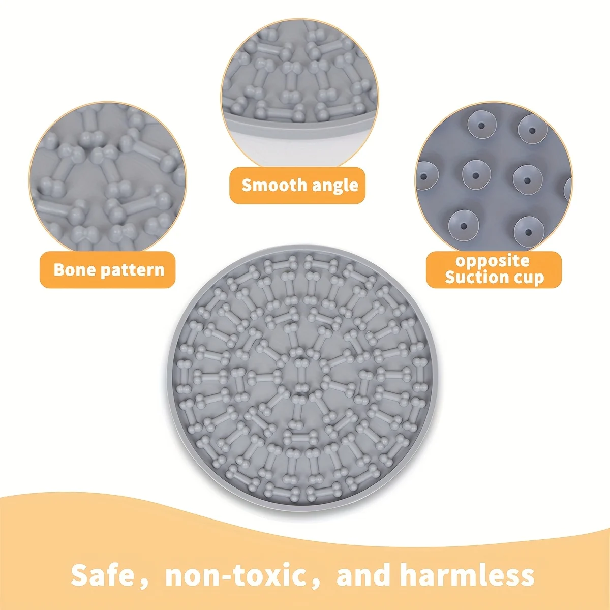 Estera para lamer de silicona para mascotas con ventosa, cuenco alimentador lento para perros y gatos, estera antiansiedad para lamer para mascotas - imagen 3