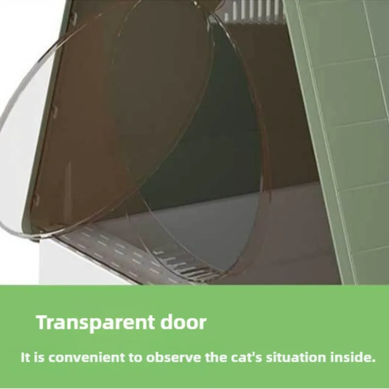 Caja de arena para gatos extragrande completamente cerrada, tipo cajonera, antiolor, silenciosa, extraíble, lavable, cacerolas para gatos, accesorios de limpieza para mascotas - imagen 4