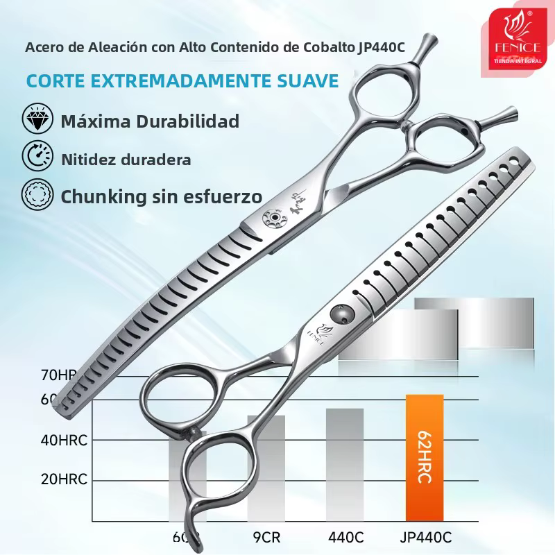 Tijeras profesionales para corte de pelo canino - Rectas y curvas - imagen 4