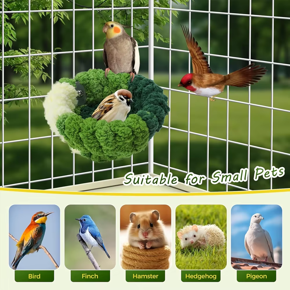 Nido-cama de peluche para loros y pájaros pequeños – Cálido y acogedor - imagen 3
