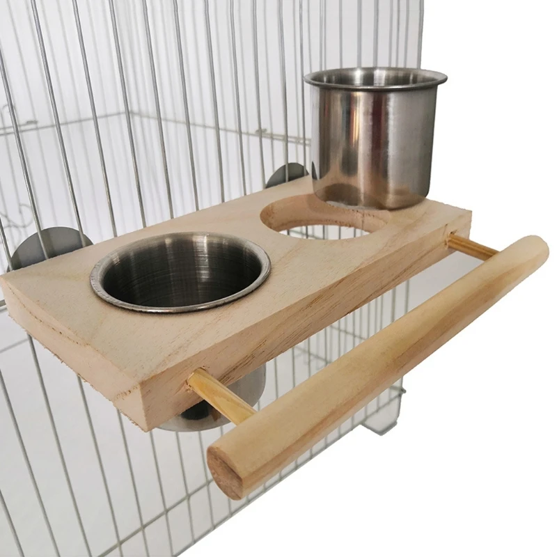 Tazas de alimentación de pájaros para jaula, comederos colgantes para loros, tazón de agua y comida con percha para cacatúas, Conures, fácil de instalar, envío directo - imagen 2
