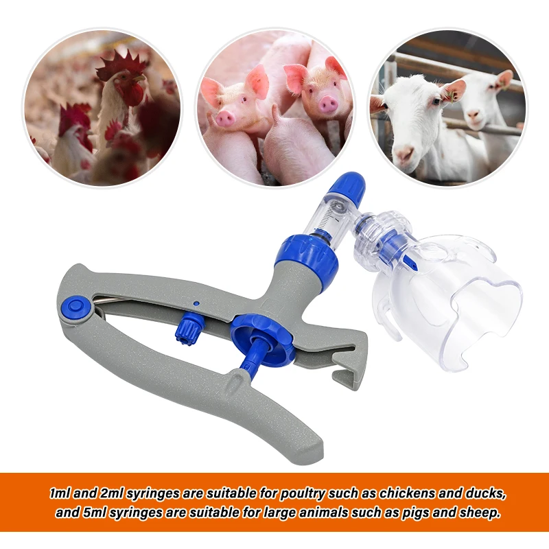 Jeringa veterinaria automática ajustable para ganado y aves - imagen 4