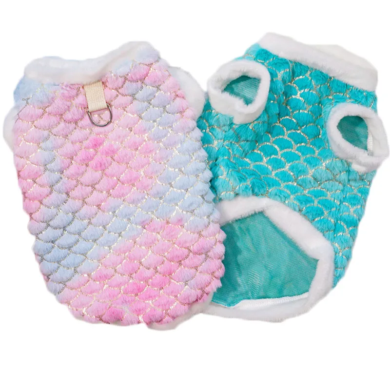 Ropa de lana para perros, Sudadera con capucha de manga corta para cachorros de sirena de invierno para perros pequeños y medianos, sudadera para perros Chihuahua Yorkie y gatitos XXL