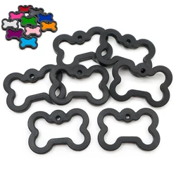 Etiqueta identificación perro forma hueso – Goma y aluminio grabable