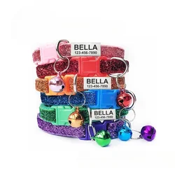 Collar ajustable para gato con campana y lentejuelas