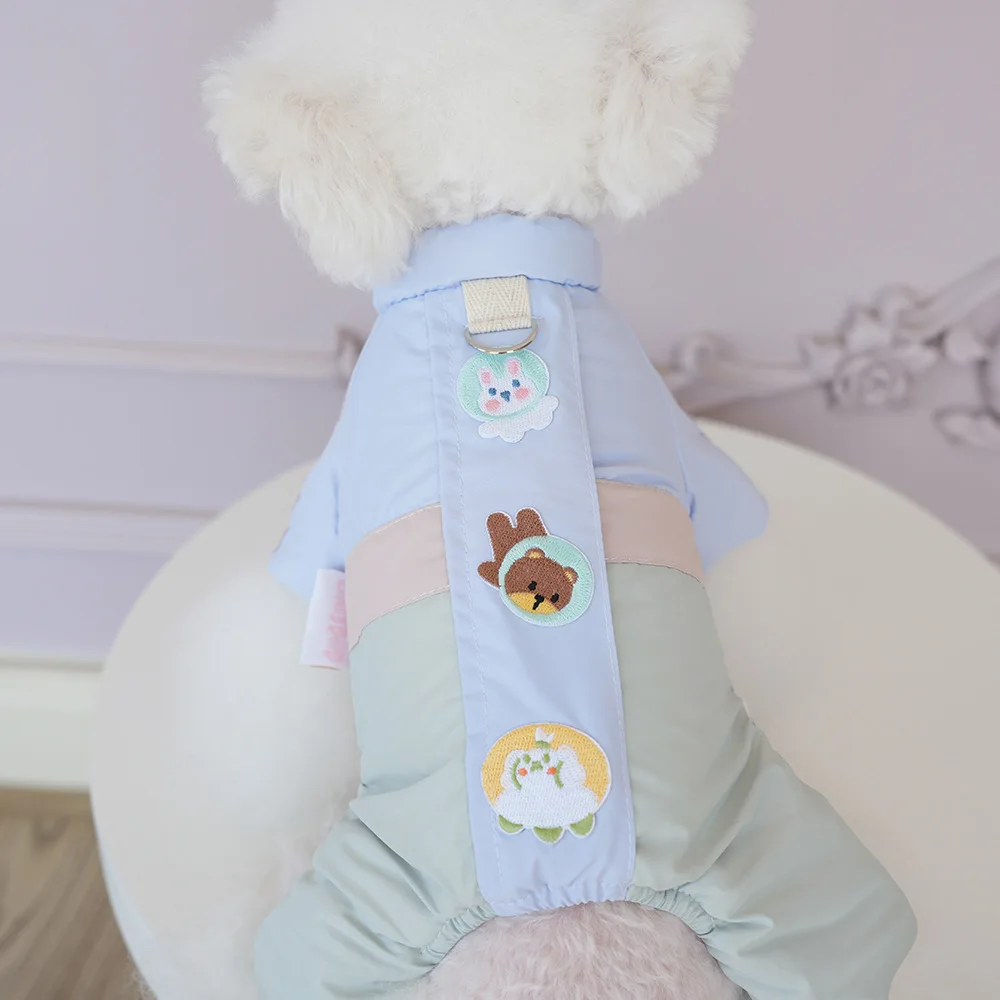 Abrigo grueso de cuatro patas para otoño e invierno, mono cálido para exteriores, ropa para mascotas, ropa para cachorros, pijama para perros pequeños - imagen 4