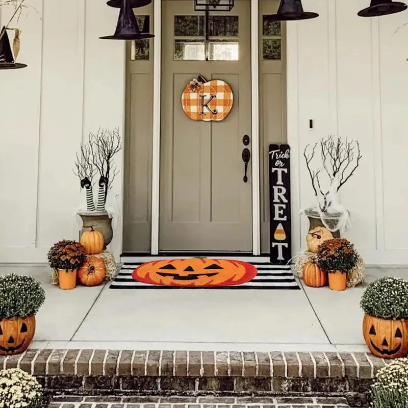 Alfombrillas de Halloween para puerta, alfombras de franela impermeables para cocina, pasillo, dormitorio, baño, Felpudo de entrada antideslizante - imagen 4