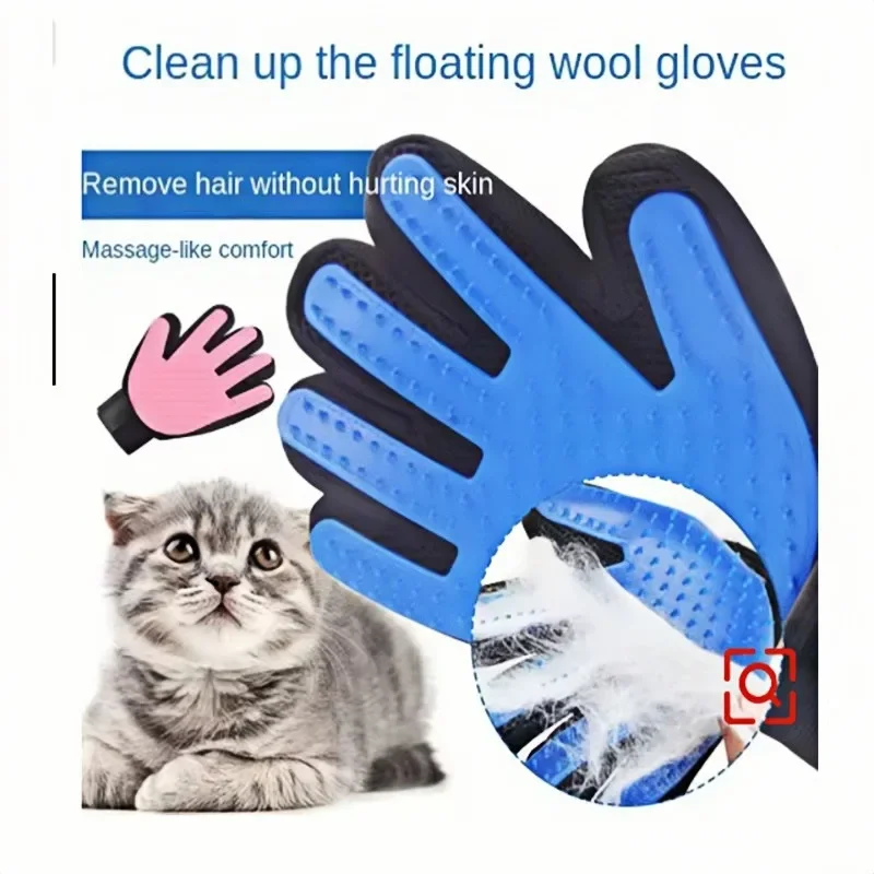 Guantes de silicona para el cuidado del cabello de mascotas, cepillo para el pelo de gatos y guantes de peine para bañarse, limpieza de perros, eliminación de pelos, masaje, suministros para mascotas - imagen 3